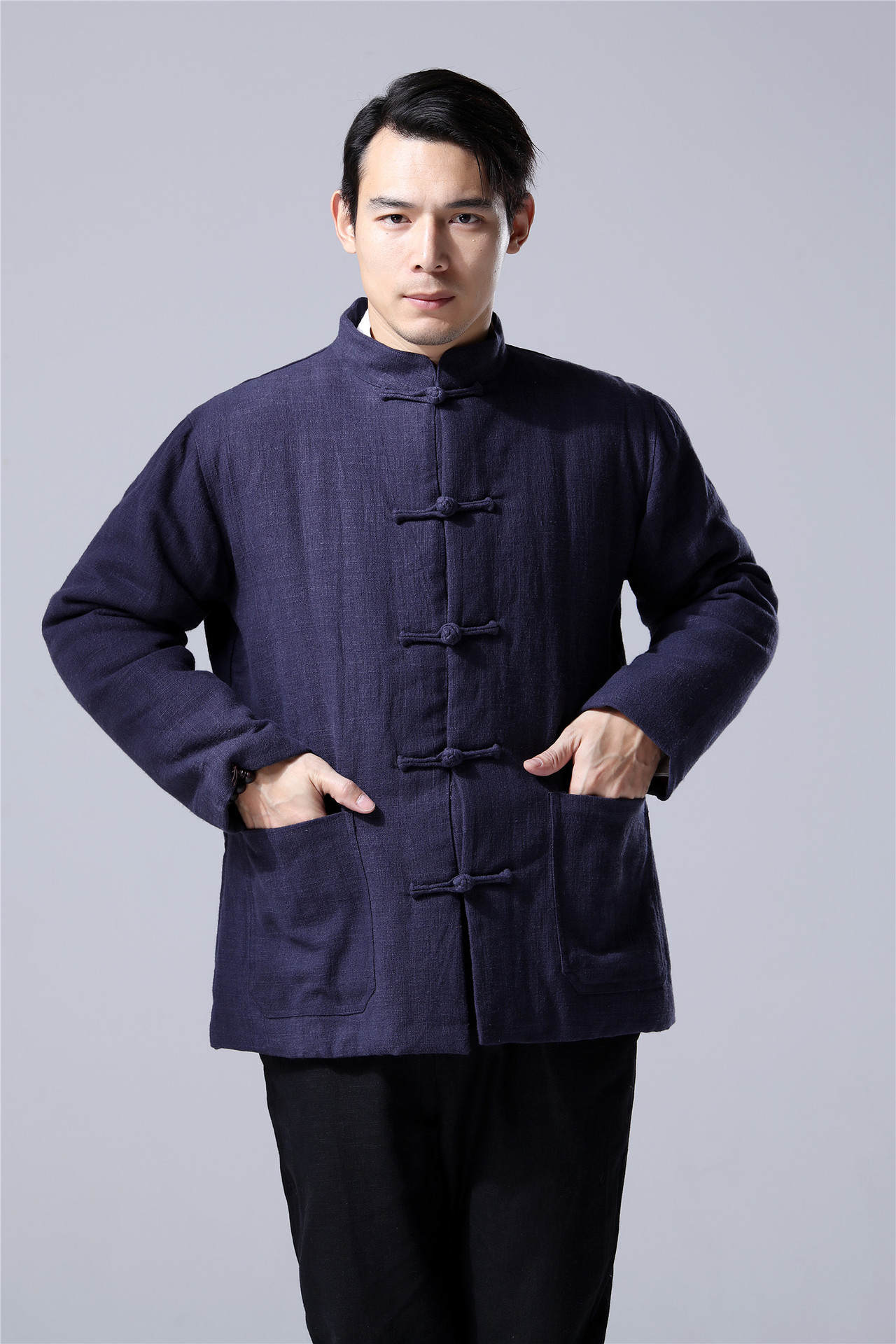 麻凡布衣18秋冬新款中国风民族风棉麻男装棉袄棉服批发