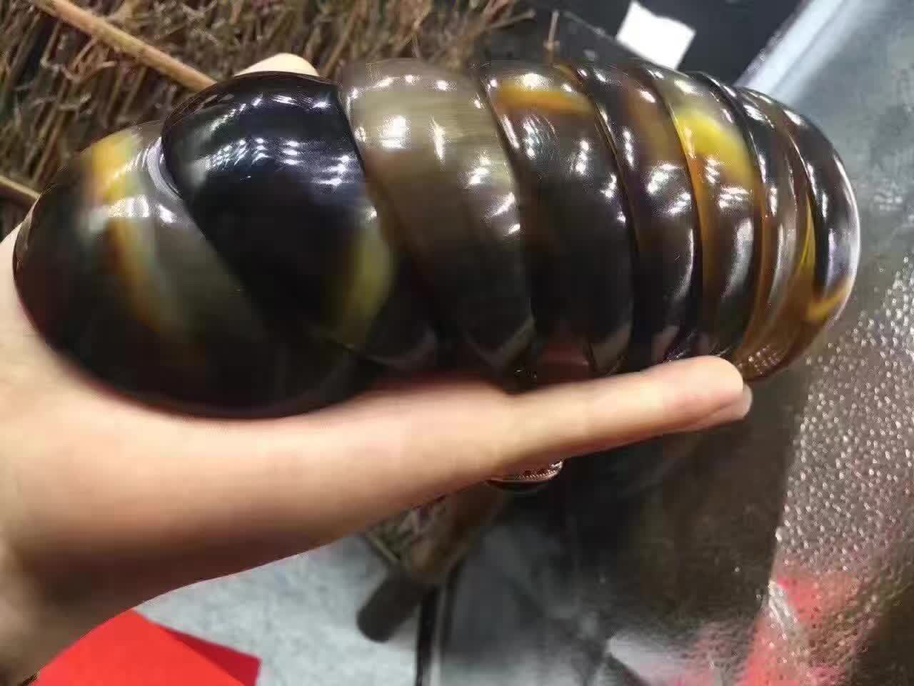 批发黑花老羚羊角自然精致小茶杯小酒杯8件装 品质如一送礼佳品