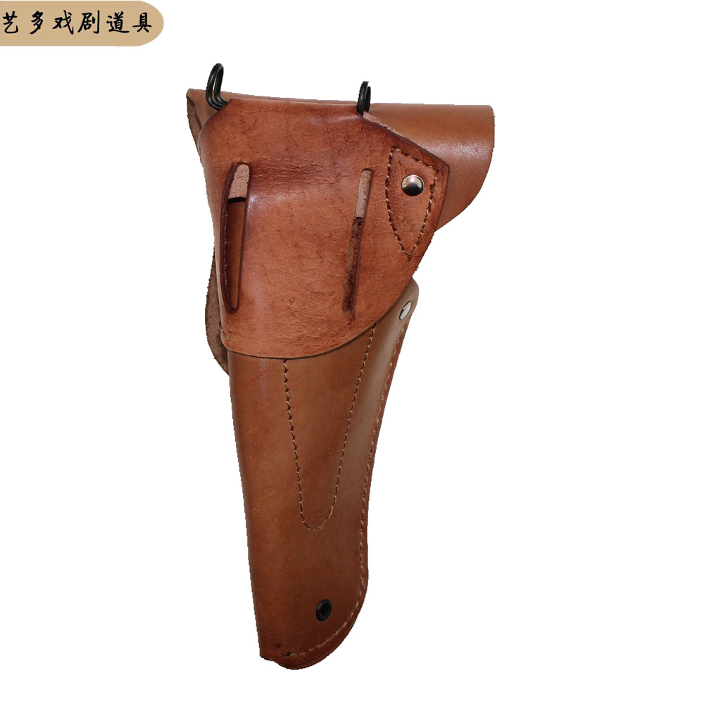 批发黄牛皮m1911枪套歪把子牛皮手枪套演出道具手枪套定做