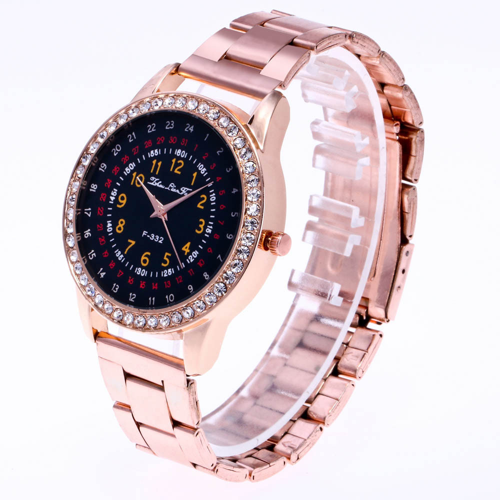 周连发zhoulianfa品牌f-333手表微商爆款时尚百搭镶钻钢带手表