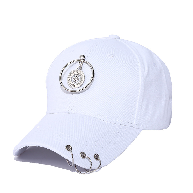 Spring and Autumn New Personalized Baseball Caps for Men and Women Fashion Iron Ring Peak Cap Outdoor Sports and Casual Hat Wholesale