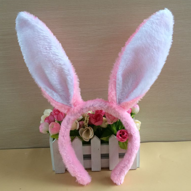 幼儿童兔耳朵细发箍 头箍亮片小兔子毛绒兔女郎小动物头饰道具