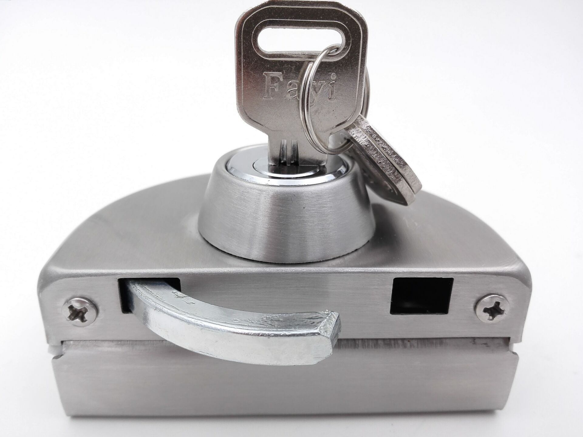 厂家批发fy-002 欧式玻璃门锁不锈钢办公室 酒店锁 推拉门半圆锁