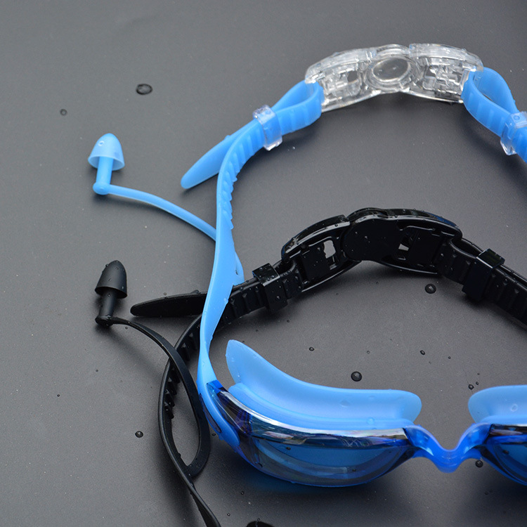 电镀泳镜成人男女通用游泳眼镜连体带硅胶耳塞防水防雾防紫外线