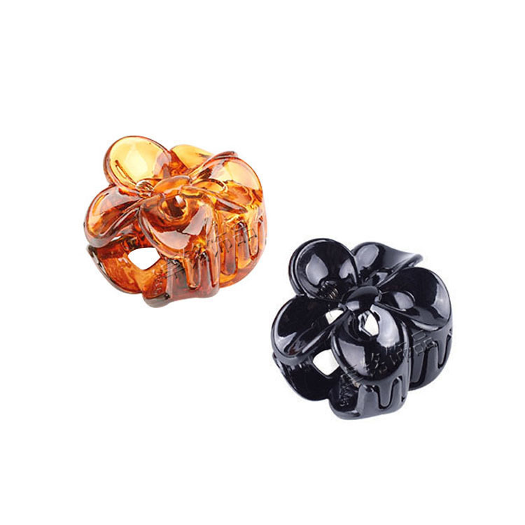 European Korean Style New Plum Blossom Barrettes Black Painted Plastic Small Jaw Clip Zhuo Ming Hair Accessories Bangs Top Clip 9446