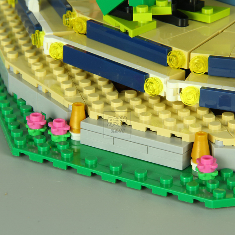 乐拼15036创意街景系列复刻旋转木马儿童拼装拼插益智积木玩具