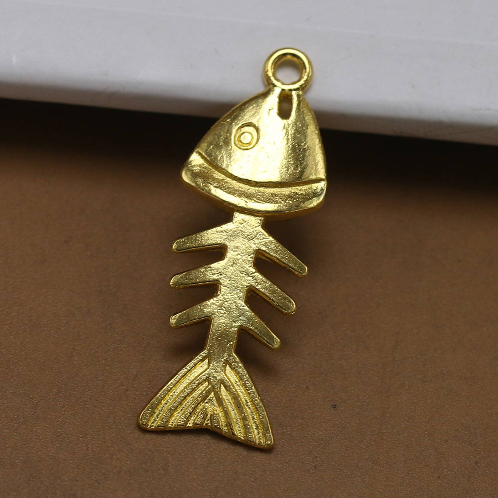 厂家直销 复古合金双面鱼骨吊坠 diy饰品配件 zakka风 厂家直销