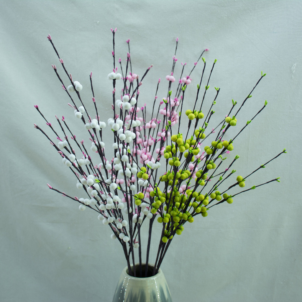 高枝花苞仿真花苞泡沫球仿真花装饰花假花pe花家居办公室仿真花