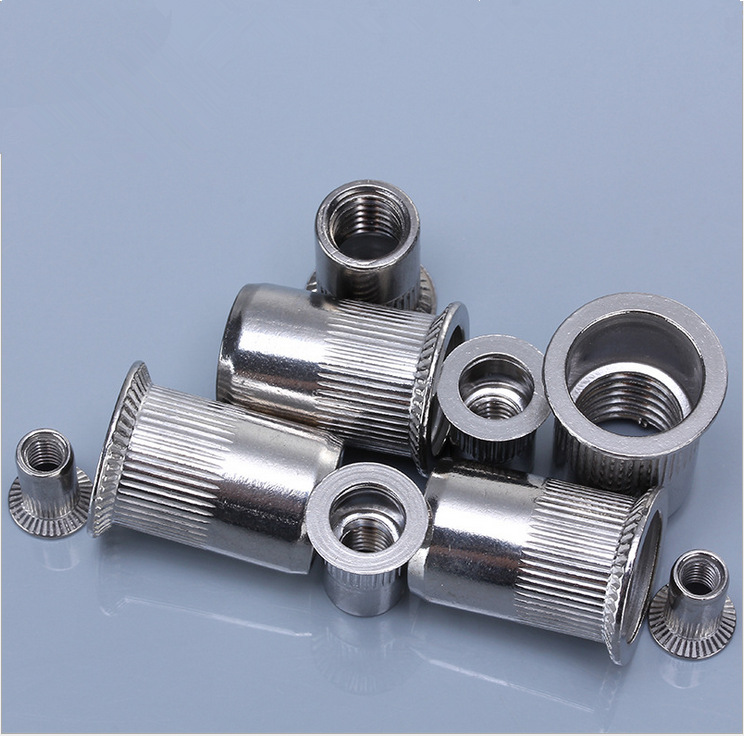 304不锈钢拉铆螺母平头竖纹铆螺母条纹拉铆螺帽铆接母连接螺帽