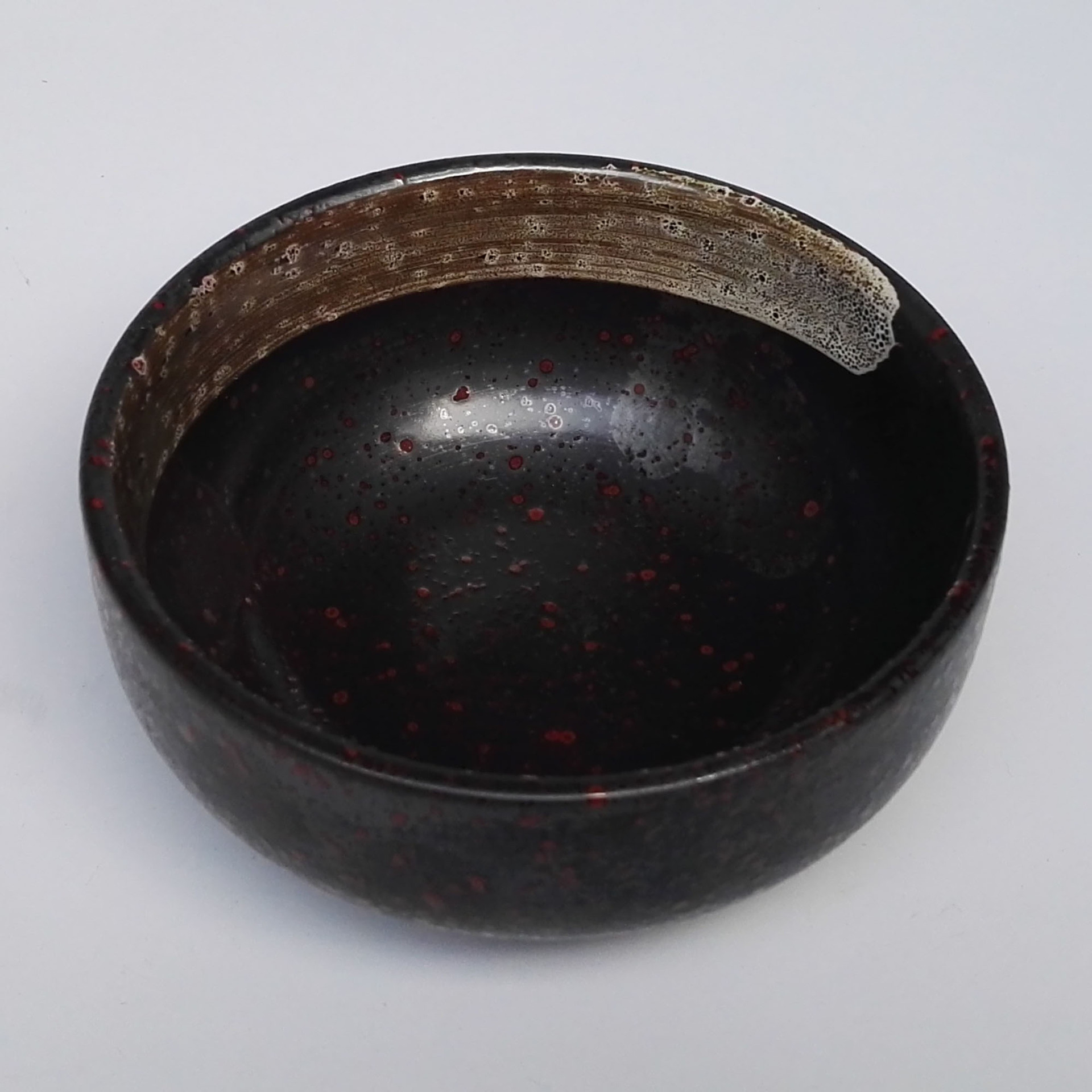 5"圆碗 陶瓷黑色喷红描白 日韩式个性 面汤 甜点 米饭碗