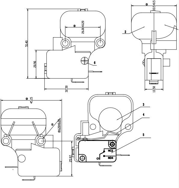 暖风机电暖器专用防倾倒开关16a安全保护开关 断电保护 跌倒开关