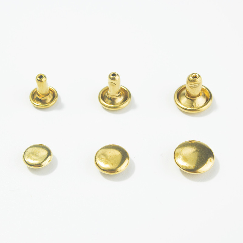黄铜双面铆钉6mm 8mm 10mm扣面多种足长纯黄铜材质无镀层撞钉