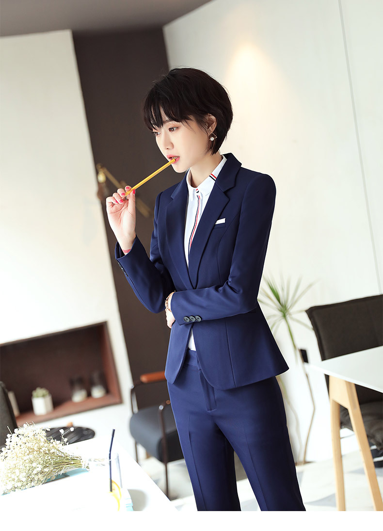 ol时尚职业装女装套装秋冬商务西服女正装经理工作服黑色西装外套