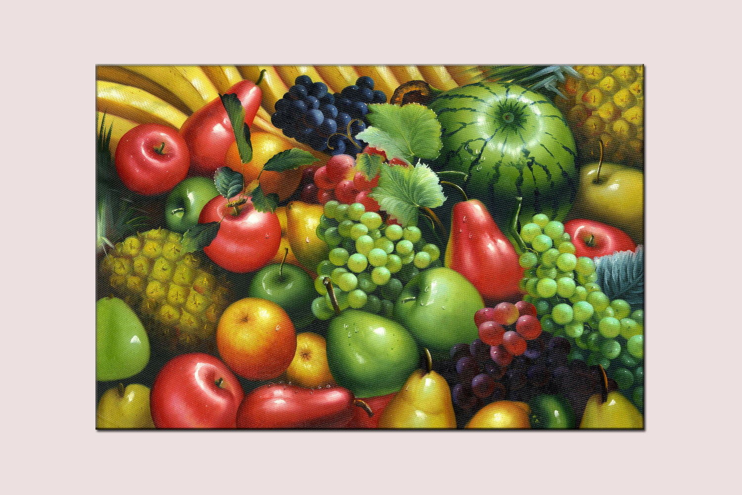 厂家直销客厅卧室手绘油画防水不褪色装饰画宾馆酒店逼真水果画