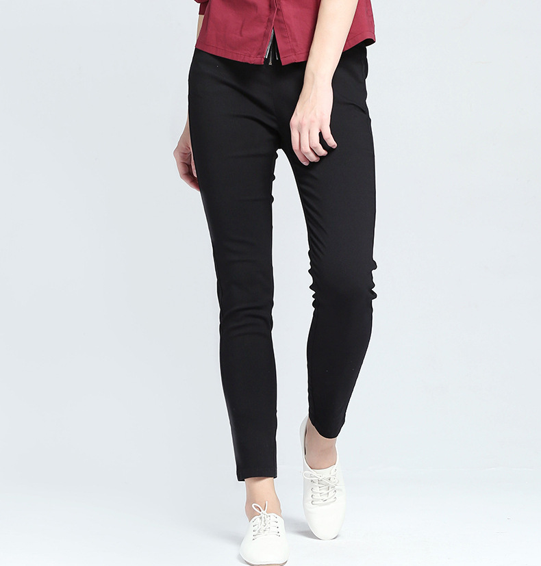 女坊2017秋季休闲裤韩版女士透气小脚裤显瘦大码铅笔品牌女裤
