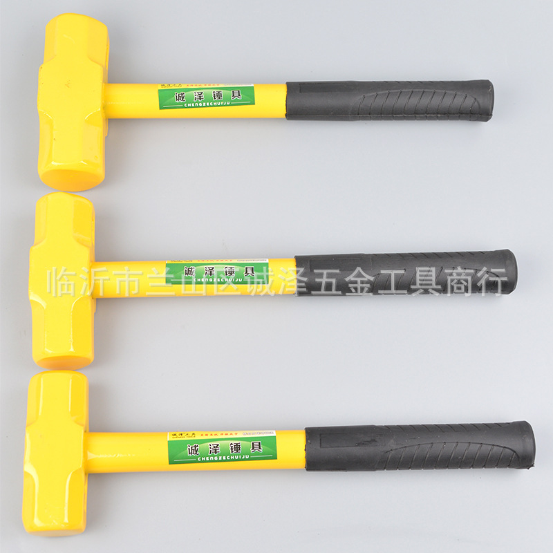 钢管柄八角锤2p3p4p 锻打手锤包塑柄防滑铁锤 铁榔头大锤