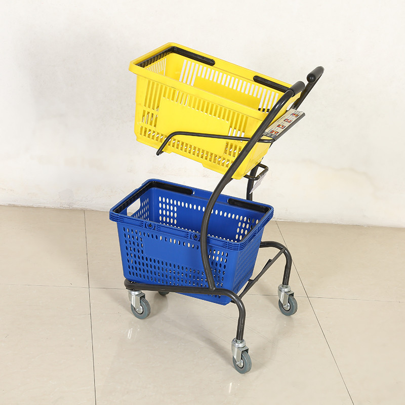 昊特尔hot-c36 双层日式超市购物车商场双层提篮ktv手推车