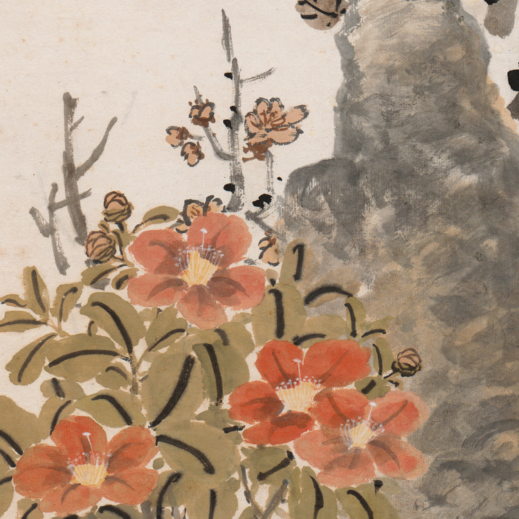 国画批发艺术微喷装裱复制书画礼品仿真名家字画陈半丁花鸟四条屏