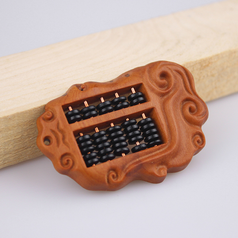 桃木黑牛角如意算盘羊角算盘吊坠挂件手工diy饰品配件文玩配饰