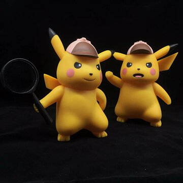 神奇宝贝 宠物小精灵 名侦探皮卡丘 拿放大镜 猎鹿帽 盒装手办