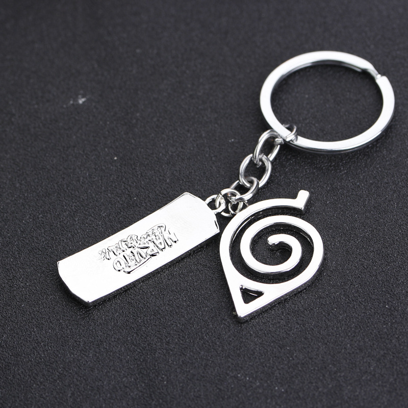 动漫周边饰品 火影忍者标志木叶叛忍标志双牌钥匙扣配饰 厂家批发