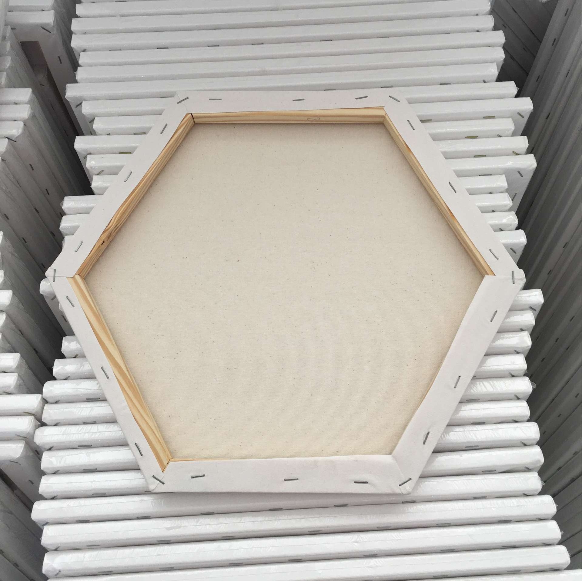 画材纯棉油画框六边形练习框直径40cm油画颜料丙烯水彩绘画