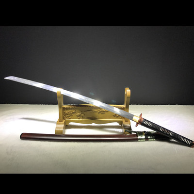 正品龙泉刀剑纯手工折叠花纹钢扭转纹武士刀剑 打刀收藏未开刃