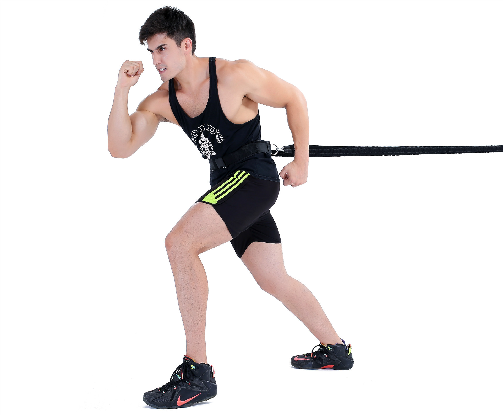 厂家直销橡胶绳力量训练健身绳阻力拉力绳体能训练绳多功能拉力器