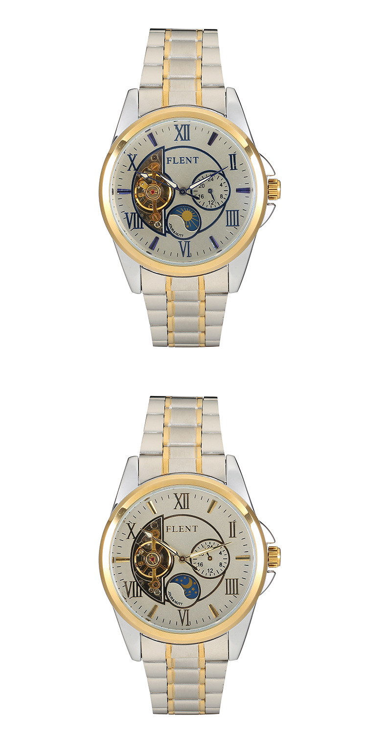 新款时尚flent男士机械腕表商务全自动机械手表飞浪达7023