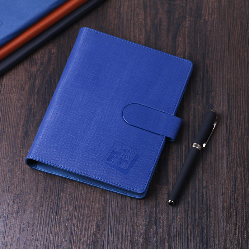 厂家批定制蓝皮精装日历商务笔记本创意平装带计算器活页记事本