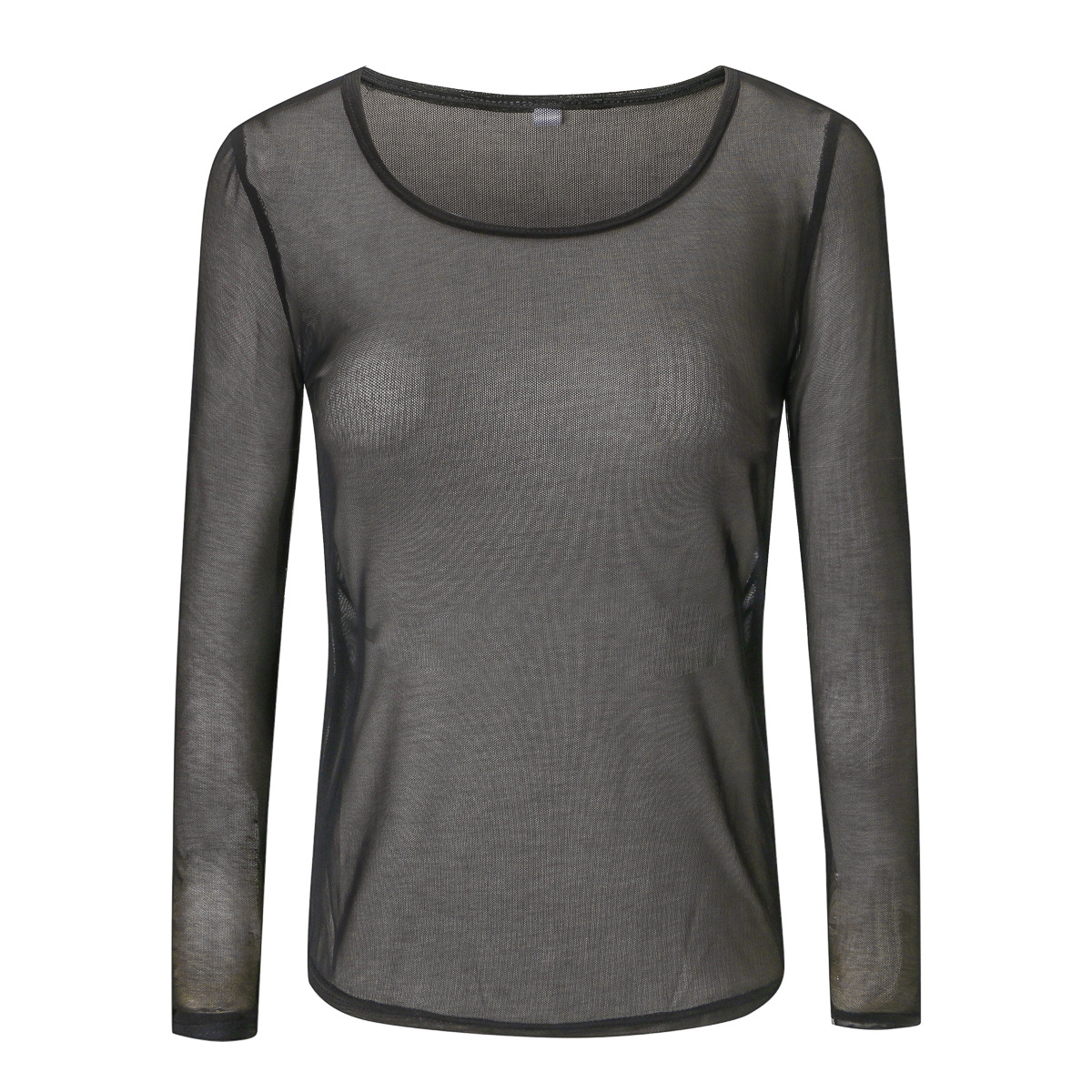 2017 欧美 亚马逊 性感网纱透视装 长袖t恤 现货