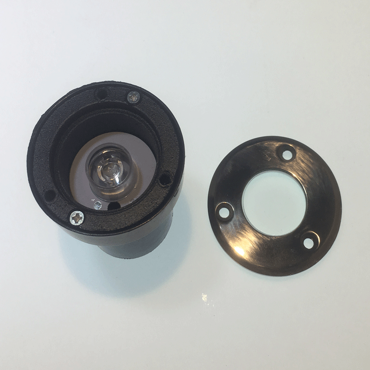 1w地埋灯外壳 户外防水不锈钢面盖带预埋外径65铸铝3w埋地灯套件