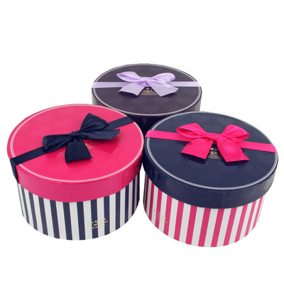 韩流新款圆形加高礼物盒日式创意清新纯色花茶零食包装纸盒礼品盒