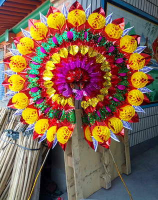 8米公鸡大球亮花圈 折叠纸花圈 殡葬花圈 厂家直销