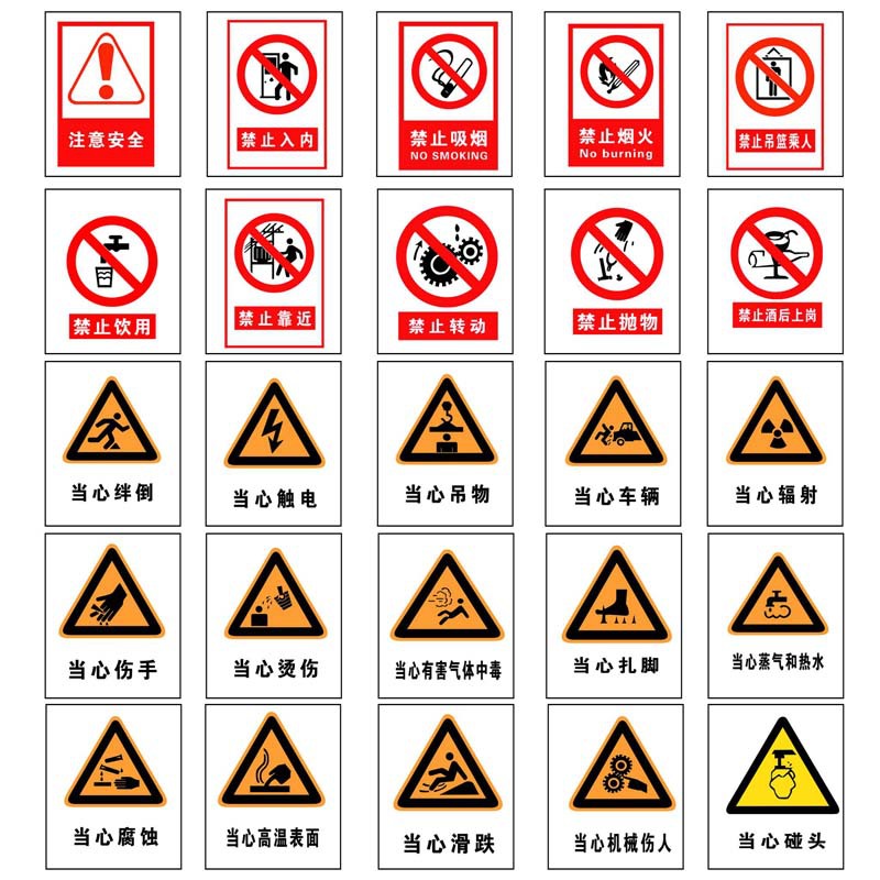 安全生产标识牌警告标志禁令标志消费安全标牌交通电力标志牌