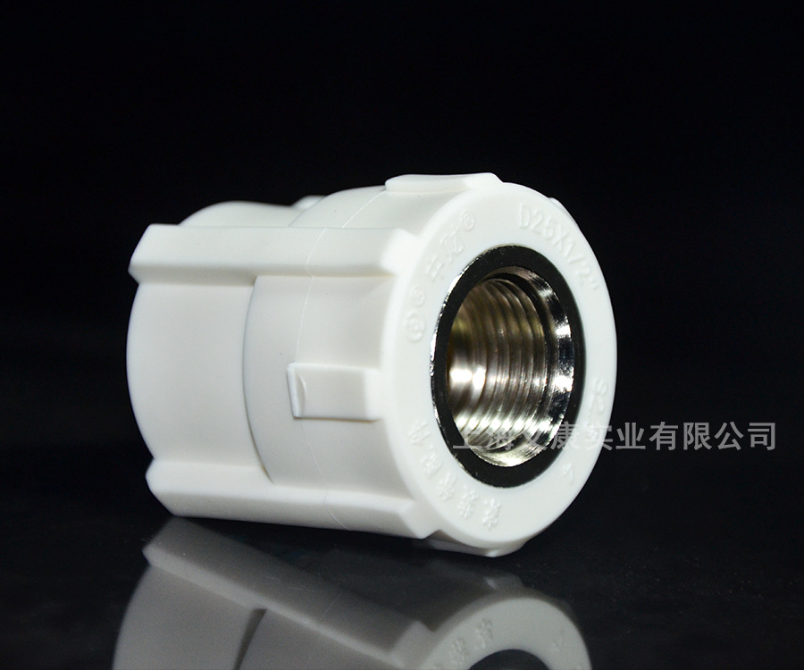 中财ppr给水管 ppr管材 ppr管件 家装 白绿色ppr内丝直接