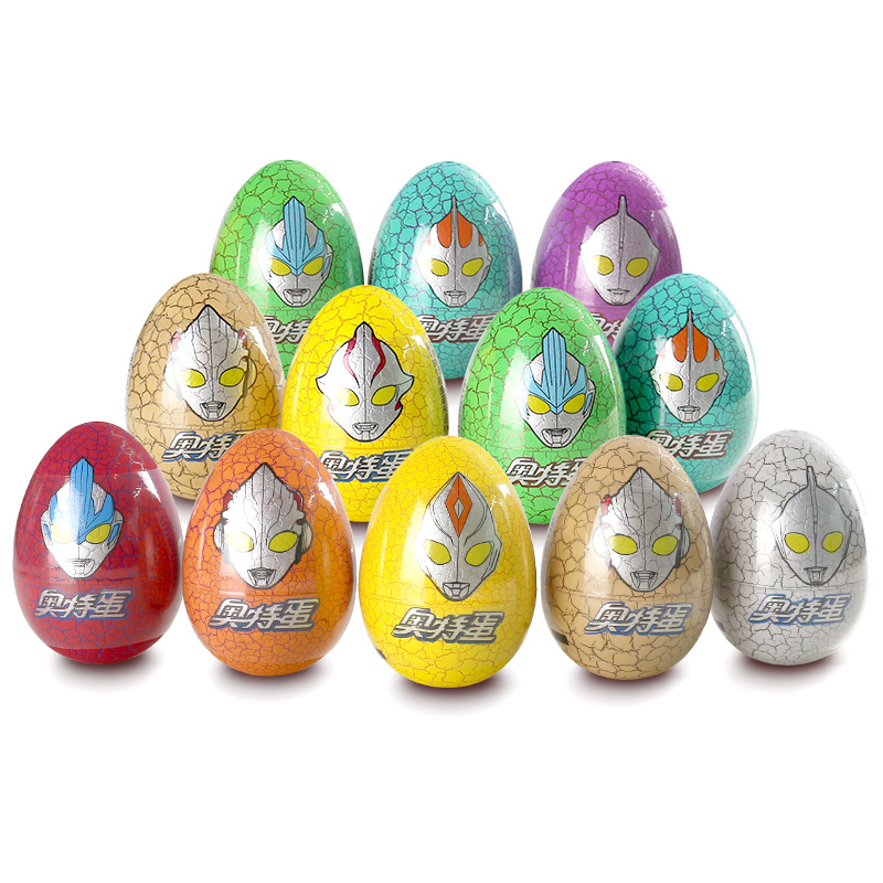 添乐卡通王奥特蛋出奇奇趣蛋巧克力豆儿童零食玩具10g*15个/盒装
