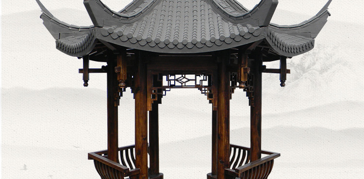 厂家批发户外园林古建六角景观凉亭 别墅庭院实木葡萄架长廊定制