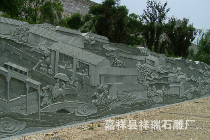 雕塑厂家 石雕浮雕花鸟图片 石雕浮雕山水画 石雕龙凤浮雕图片