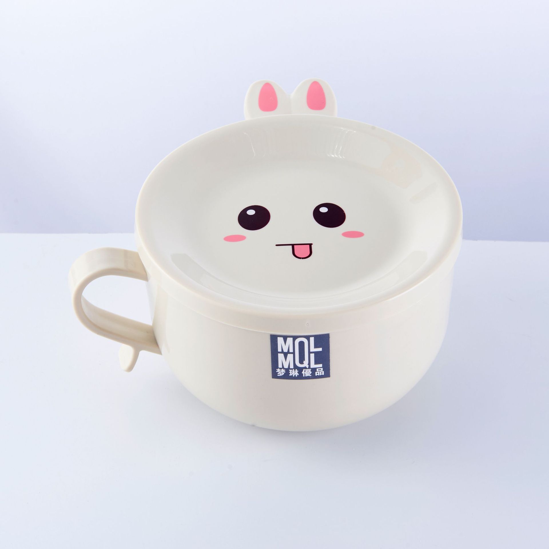 M57 Stainless Steel Korean Cartoon Rabbit with Lid Children Instant Noodle Bowl Insulation Lunch Box Lunch Box Lunch Box Wholesale