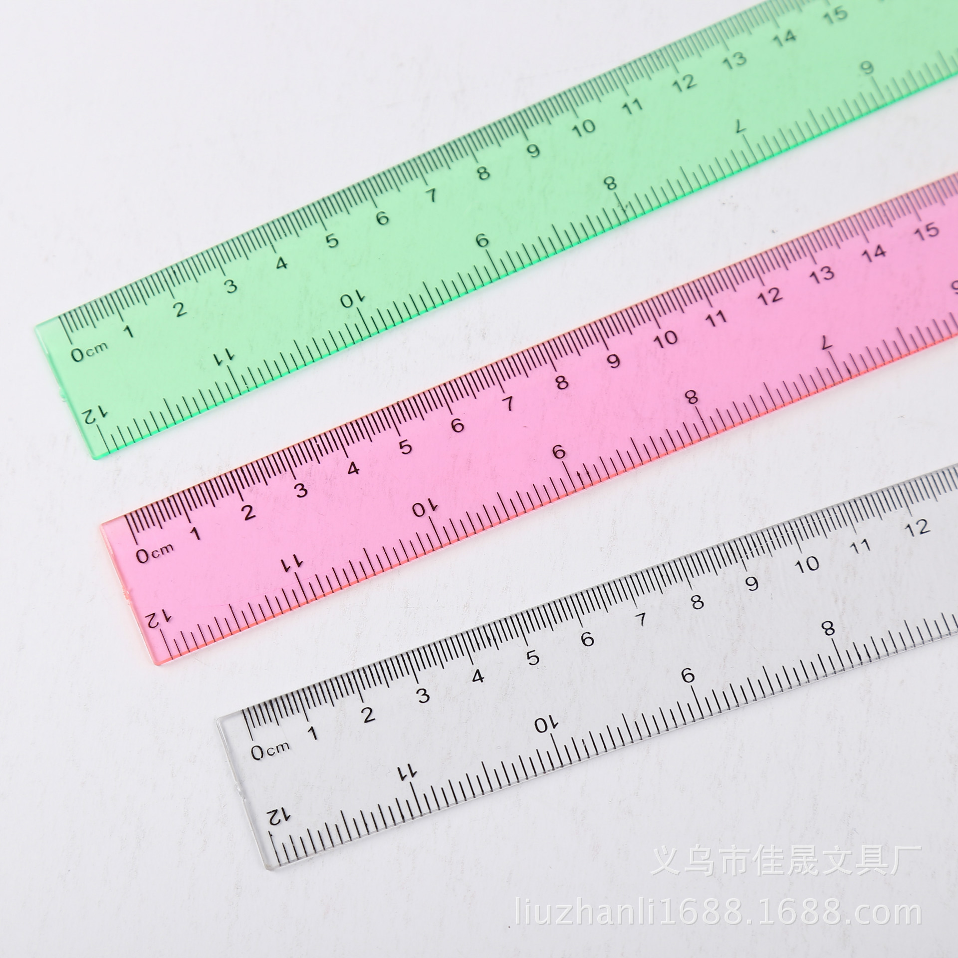 30公分直尺30厘米彩色透明尺子 塑料文具套装塑料尺子