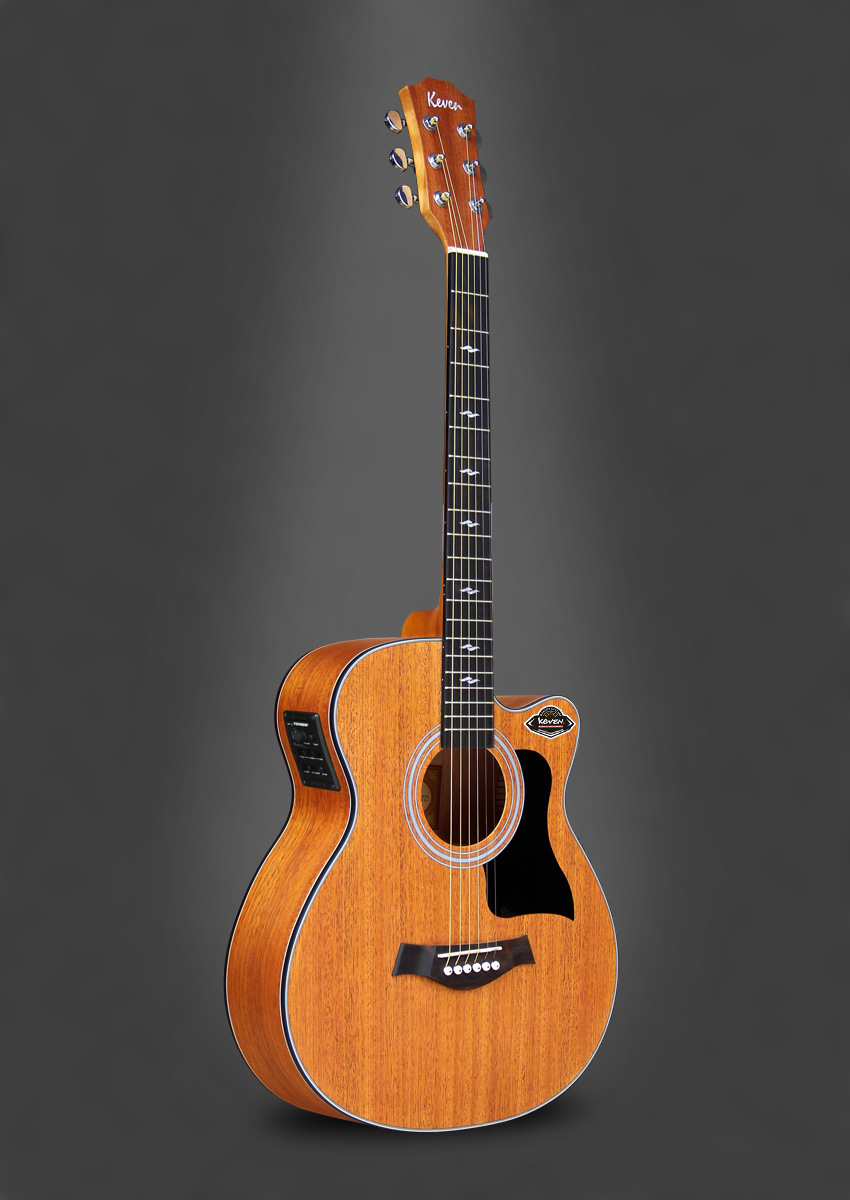 凯文民谣吉他41寸40寸女学生男乐器全桃花心复古guitar acoustic