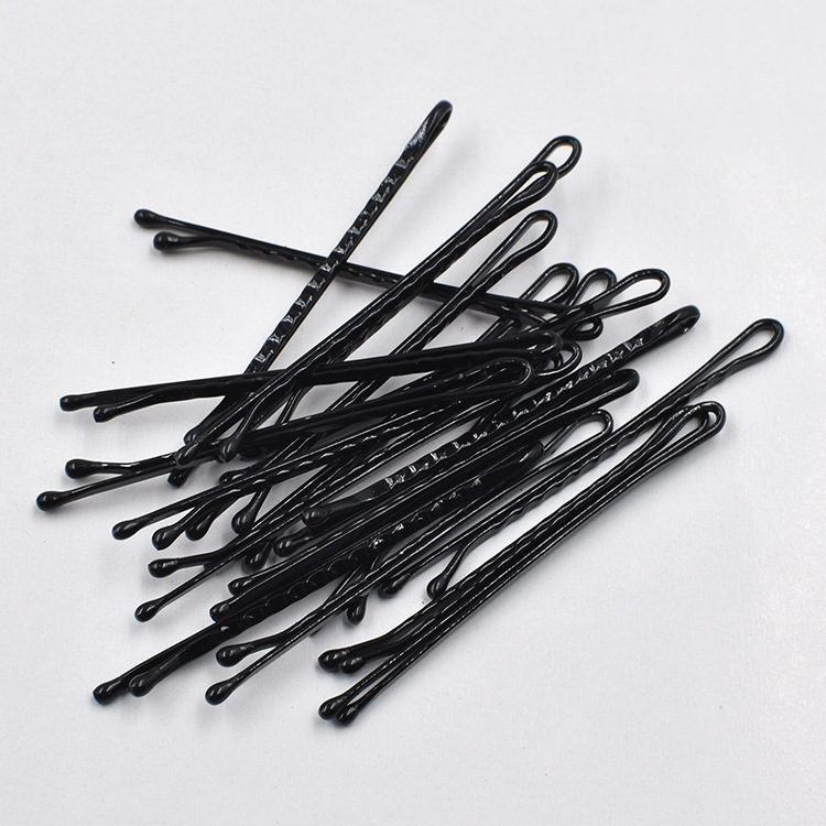 影楼晚妆造型盘发夹子盘头一字夹圆头小黑夹子黑卡子小钢夹黑发夹