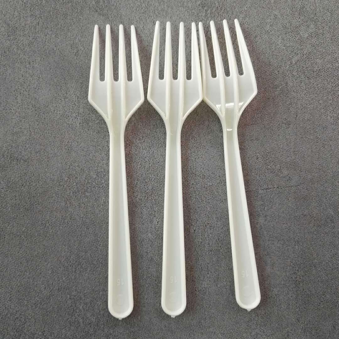 加厚一次性蛋糕透明叉水晶叉水果沙拉叉四齿叉中号塑料叉10只*200