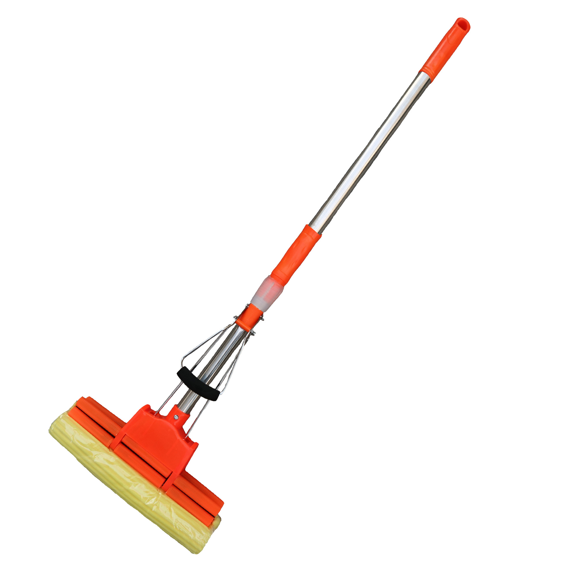 加粗不锈钢杆滚轮胶棉吸水拖把 懒人海棉吸水拖把厂家0617