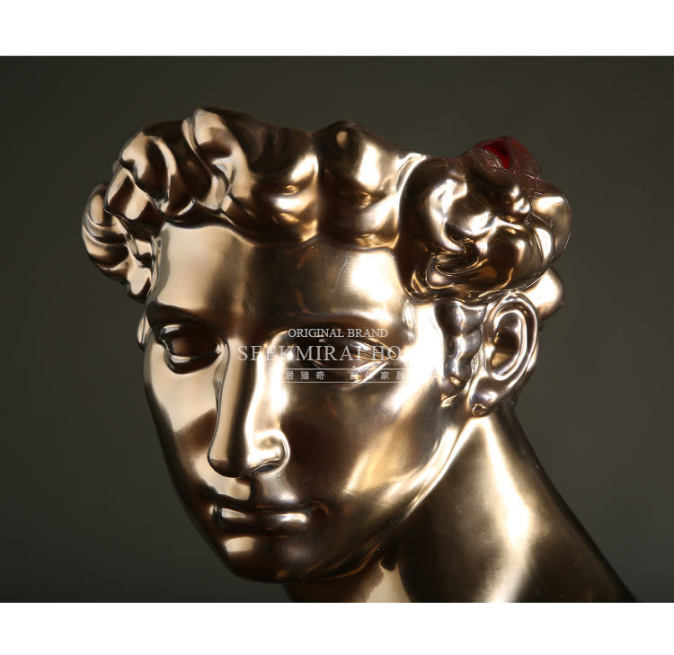 创意陶瓷人头花瓶花器 欧式家居样板房装饰品 小卫半头像多肉花盆