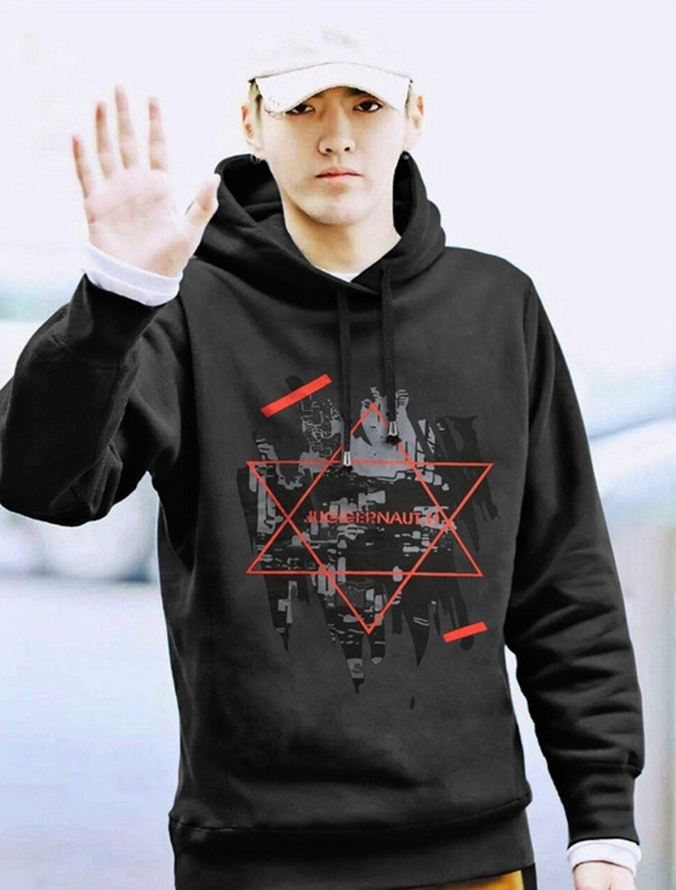 吴亦凡同款衣服六芒星魔法阵织带套头连帽卫衣休闲情侣款外套