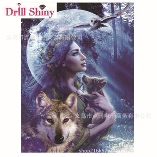 厂家直销儿童eva贴画 钻石马赛克手工贴画美女与狼 一件代发