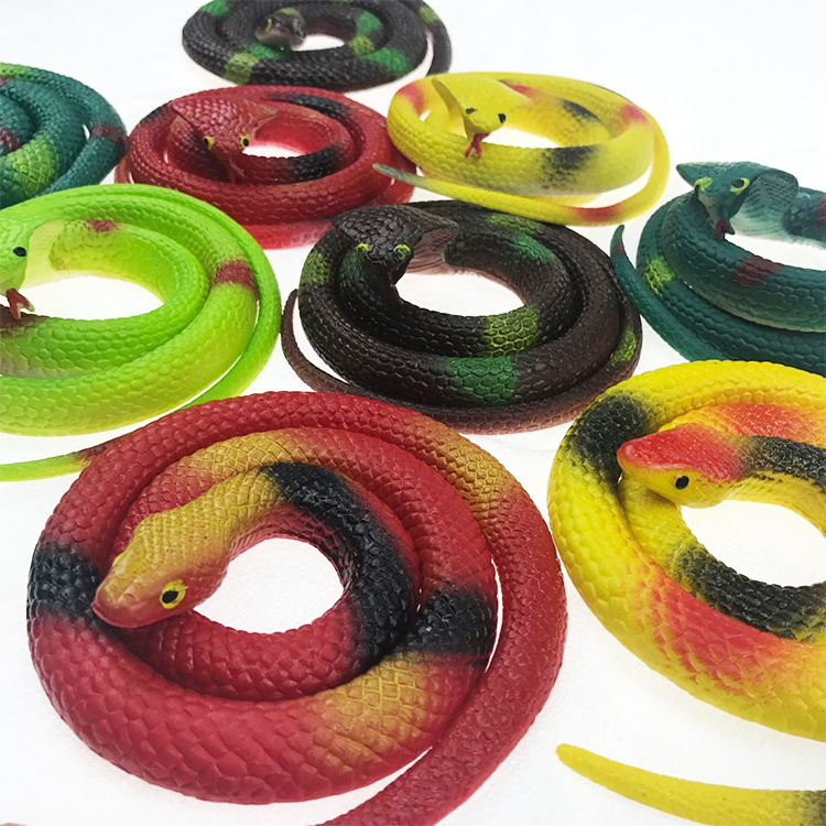 factory wholesale 68cm environmental protection rubber snake soft rubber toy fake snake halloween spoof trick toy snake