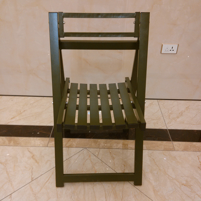 作训椅钢木折叠椅 野战会议凳 单位用军椅军绿色 单兵装备